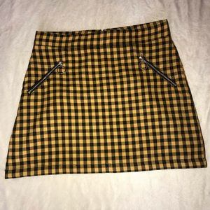 Checkered Yellow Forever 21 Skirt